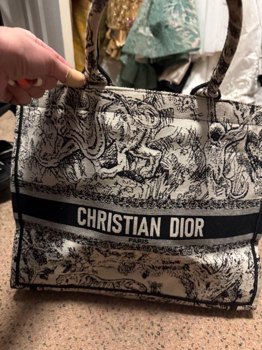 Macy's Black on Cream Toile Tote